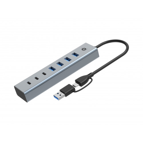Hub CONCEPTRONIC USB-C 3.0 7p Gris...
