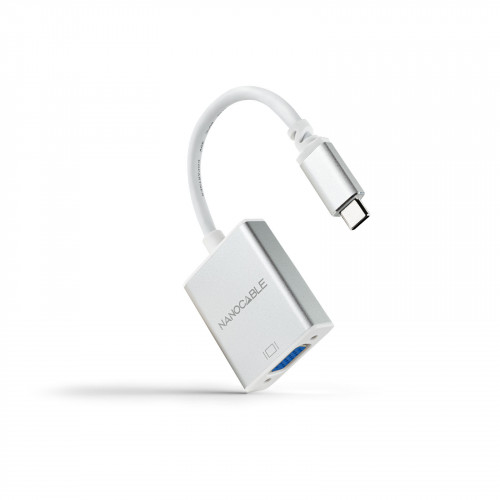 Nanocable USB-C/M a VGA/H 10cm Plata