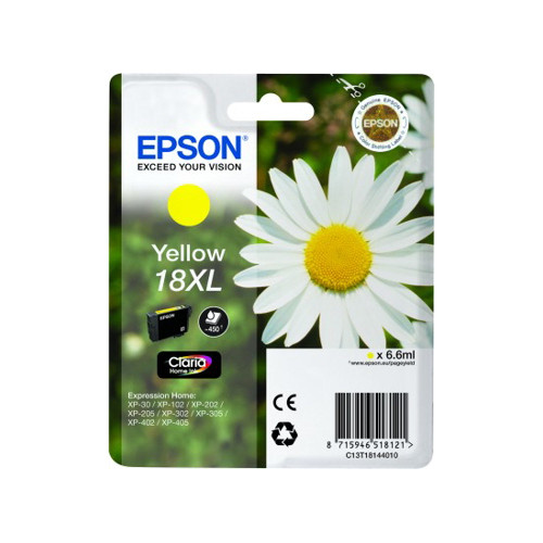 Tinta Epson 18XL T1814 Amarillo 6.6ml...