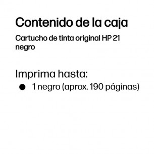 Tinta HP 21 Negro 5ml 190... 2