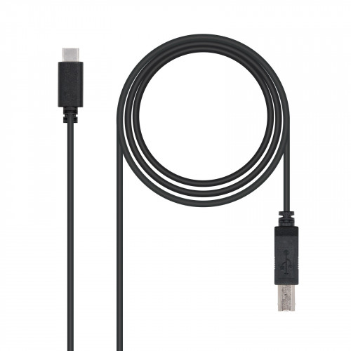 Nanocable USB-B/M a USB-C/M 1m Negro
