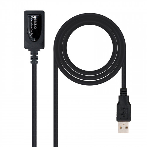 Nanocable USB-A/M a USB-A/H 5m Negro