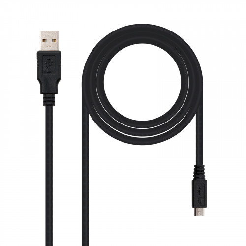 Nanocable USB-A/M a mUSB-B/M 0.8m Negro