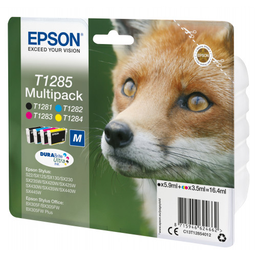 Tinta Epson T1285 Pack Negro/Tricolor...