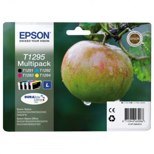 Tinta Epson T1295 Pack Negro/Tricolor...