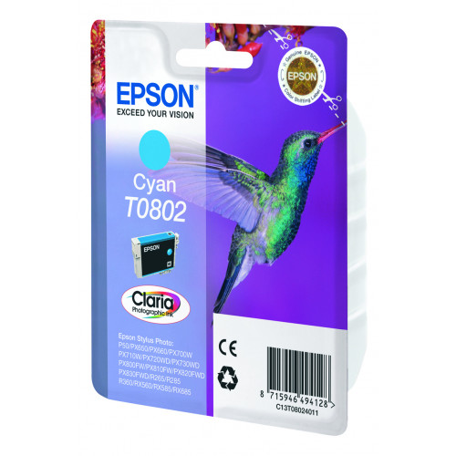 Tinta Epson T0802 Cian Photo 7.4ml...