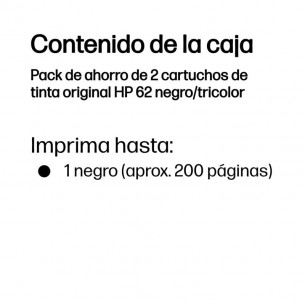 Tinta HP 62 Pack... 2