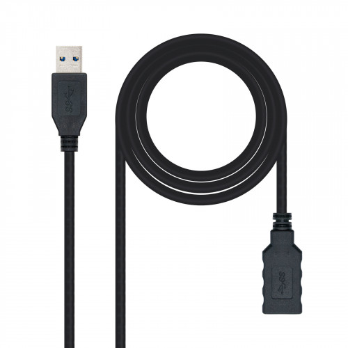 Nanocable USB-A/M a USB-A/H 2m Negro