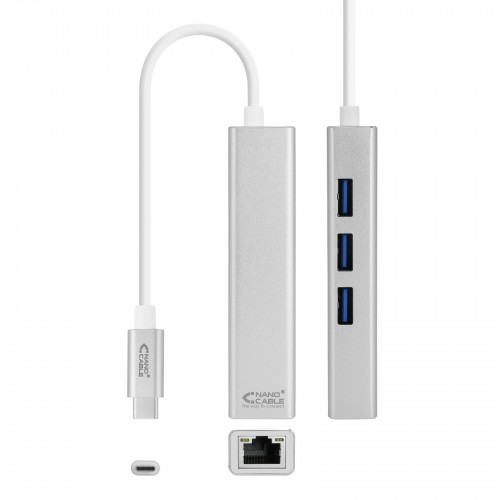 Nanocable 3xUSB-C 3.0 a RJ45 15cm...