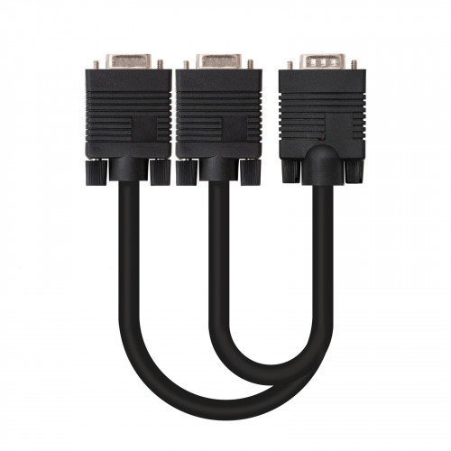 Nanocable 1xVGA/M a 2xVGA/H 45cm Negro