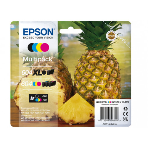 Tinta EPSON Nº604XL 4 Colores...