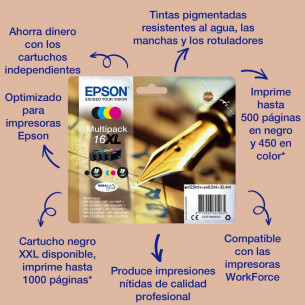Tinta Epson 16XL T1636 Pack... 2