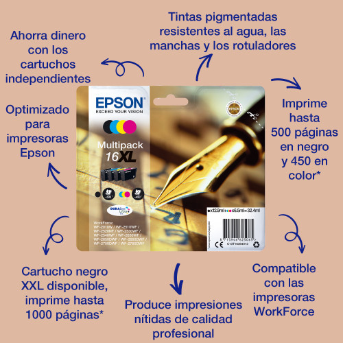 Tinta Epson 16 T1622 Cian 3.1ml 165...