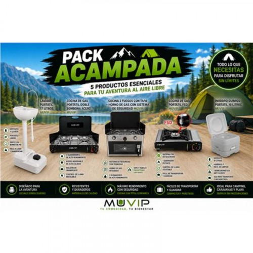 Pack Acampada Muvip: Inodoro, Lavabo,...