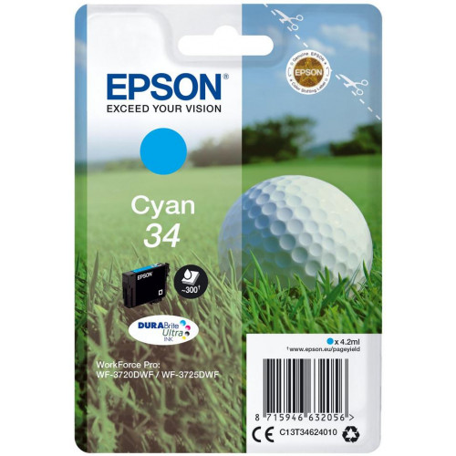 Tinta Epson 34 Cian 4.2ml 300 Páginas...