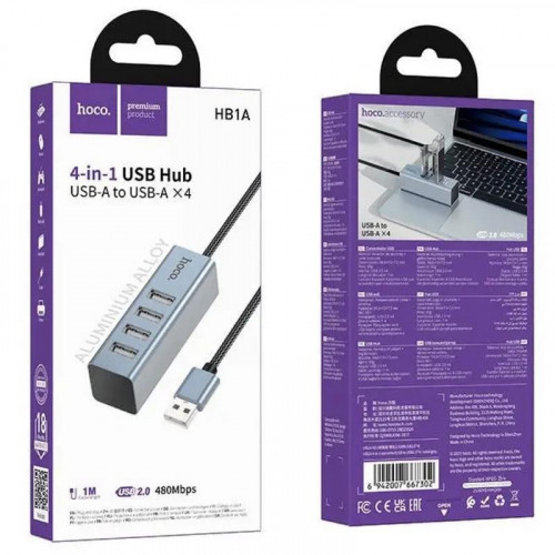 Adaptador Concentrador Hoco HB1A USB...