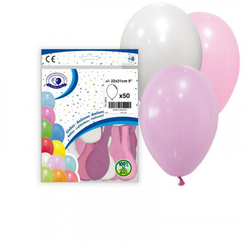 Bolsa de 50 globos surtidos rosa,...