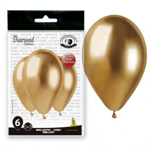 Bolsa de 6 Globos Oro Espejo