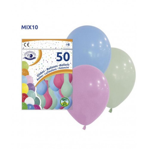 Bolsa de 50 globos rosa, celeste y...