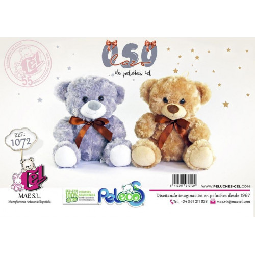 Peluche Oso con Lazo 2 Colores