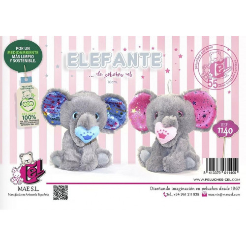 Peluche de Elefante con Corazón Surtido