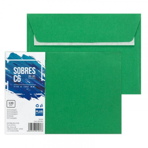 Sobre Plus Office 114x162 mm Verde 20...