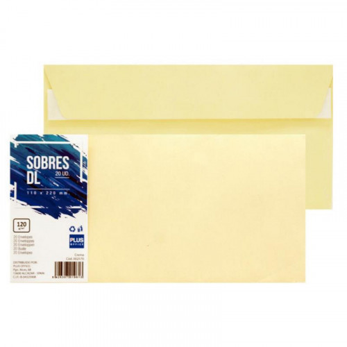 Sobre Plus Office 110x220 mm Crema 20...