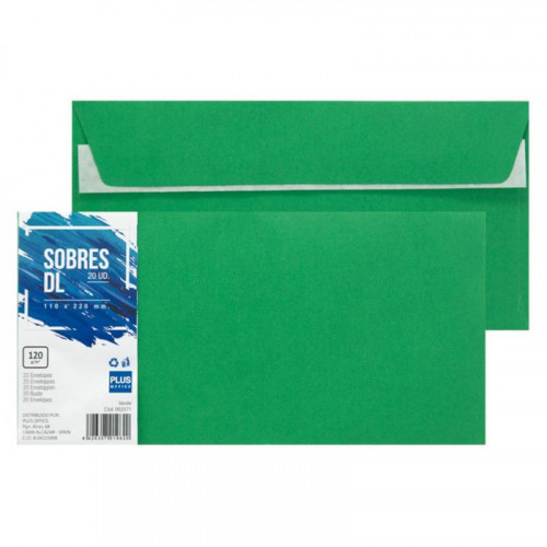 Sobre Plus 110x220 mm Verde 20 Unidades