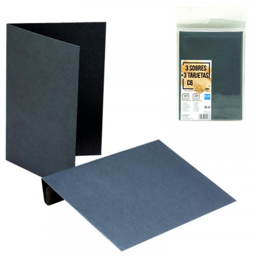 Sobre con tarjeta para 3 114x162 mm Gris