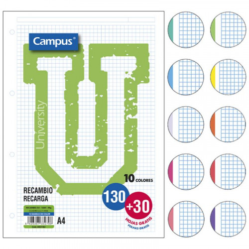 Recambio Campus A4 160 Hojas 90 g...