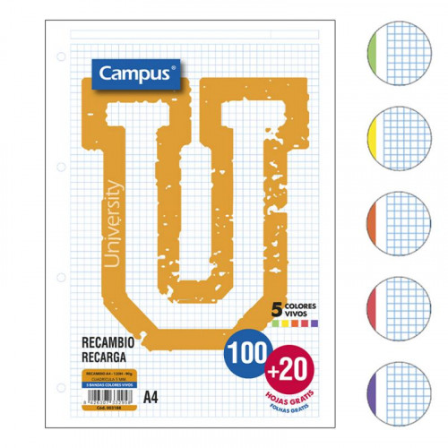 Recambio Campus A4 120 Hojas 90 g...