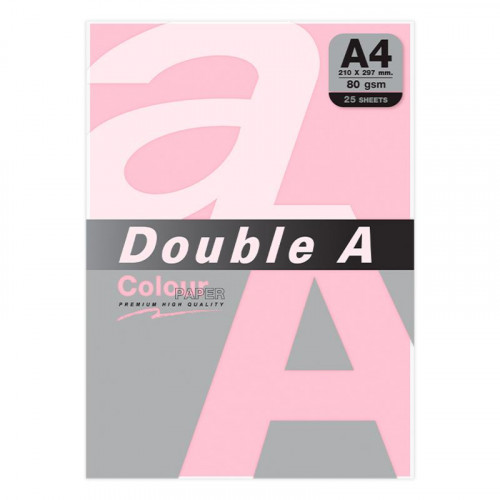 Papel Double A A4 80 g de 25 Hojas Rosa