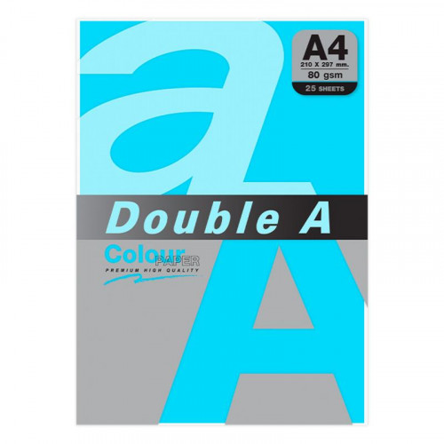 Papel Double A A4 80 g/m² 25 Hojas Azul
