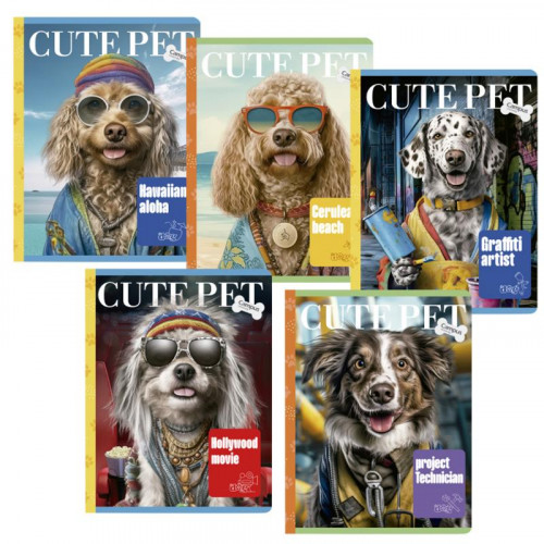 Libreta Cosida Campus Cute Pet Rayado...