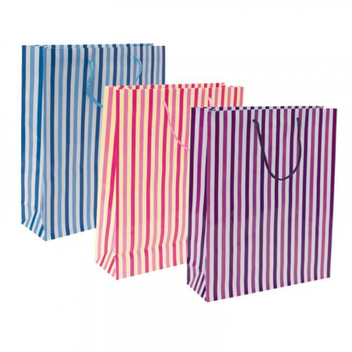 Bolsa de Papel Rayas Grande 26x25 cm