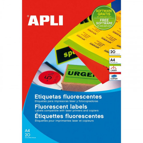 Etiquetas Apli Fluorescente 2879 Naranja