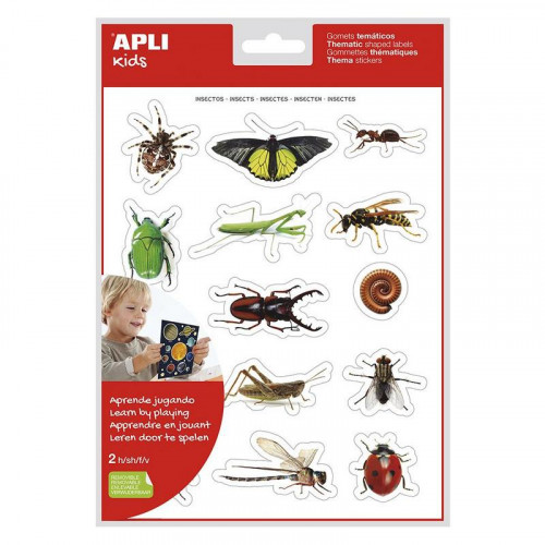 Gomets con Forma de Insectos 2 Hojas...