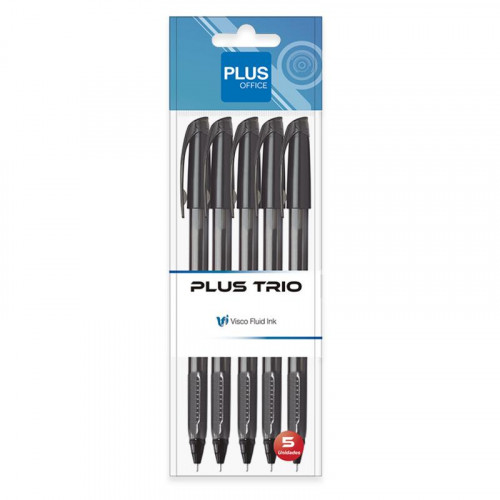 Bolígrafo Plus Trio Negro Bolsita 5...