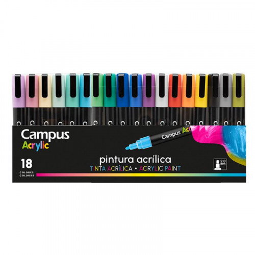 Rotulador Campus Acrylic 18 Colores