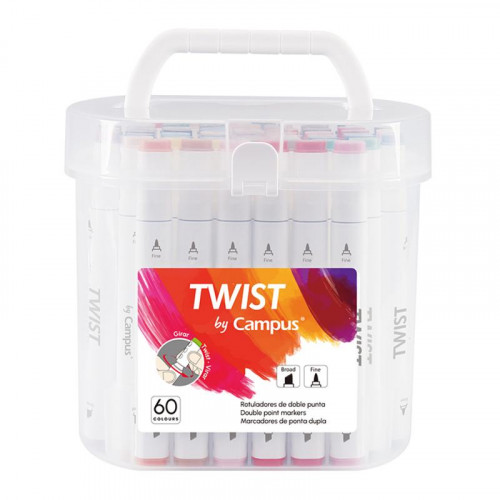 Rotulador Twist Doble Punta 60 Unidades