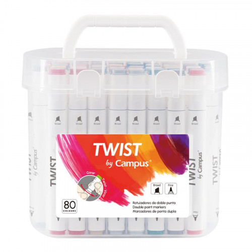 Rotulador Twist Doble Punta 80 Unidades