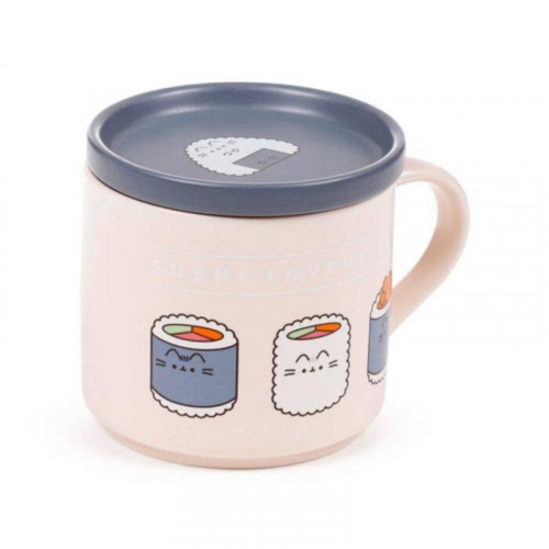 Taza de Porcelana con Posavasos Gato...