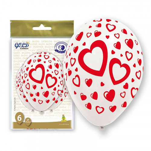 Bolsa de 6 Globos con Forma de Corazón