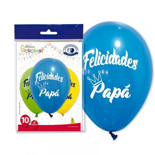 Bolsa de 10 Globos Felicidades Papá