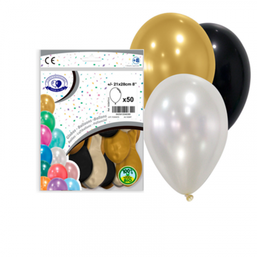 Bolsa de 50 Globos Surtidos Plata,...