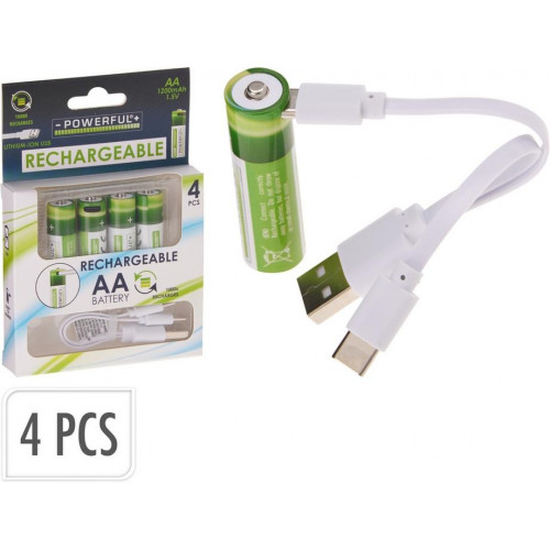 Pilas AA Recargables USB Tipo C 4...