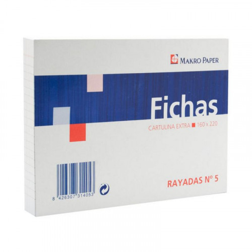 Fichas Rayadas Número 5 16x21 cm