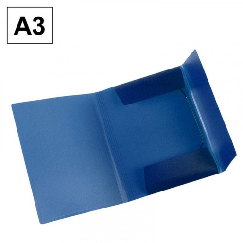 Carpeta de plástico con solapas A3 azul