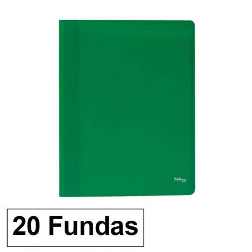Carpeta Flexible con 20 Fundas Verde
