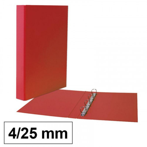 Carpeta F 4A de 25 mm de Cartón Roja